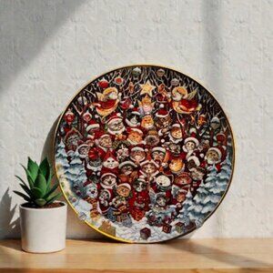 Franklin Mint Santa Claws Santa Cats Plate By Bill Bell Ltd Ed Plate No. Q-4084